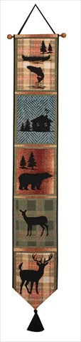 Manual Woodworkers and Weavers TBPBLD Bear Lodge Woven Tapestry Bell Pull Vertical 675 X 41 in